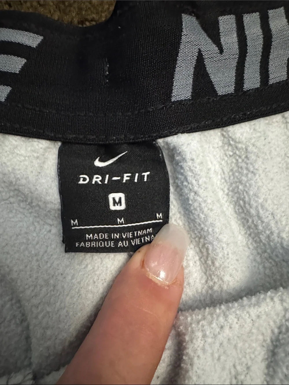 Nike Kids Light Gray Athletic Joggers with Black Swoosh